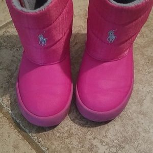 Like New Polo Ralph Lauren Girl's Pink Snow Boots
